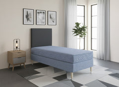 Horden Student Contract Coil Sprung Flat Panel Divan Bed Set on Legs