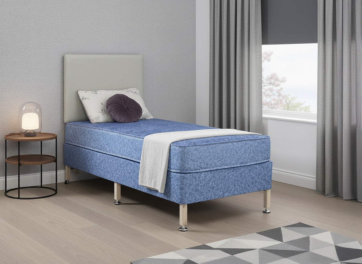 Derwent Orthopaedic Care Contract Water Resistant Coil Sprung Divan Bed Set on Legs
