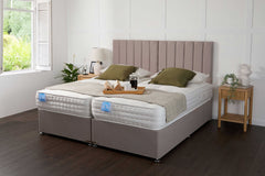 Luxury Hotel Zip and Link Contract 2000 Pocket Sprung Intelligent Fibre Divan Bed Set