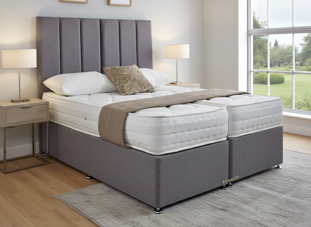 Essentials Guest Hotel Zip and Link Contract 1000 Pocket Sprung Divan Bed Set
