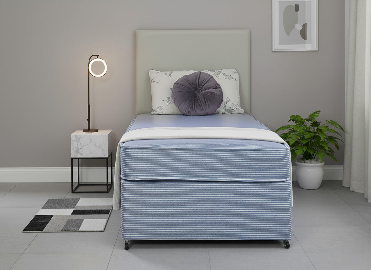 Thornley Care Contract PVC Water Resistant Coil Sprung Divan Bed Set