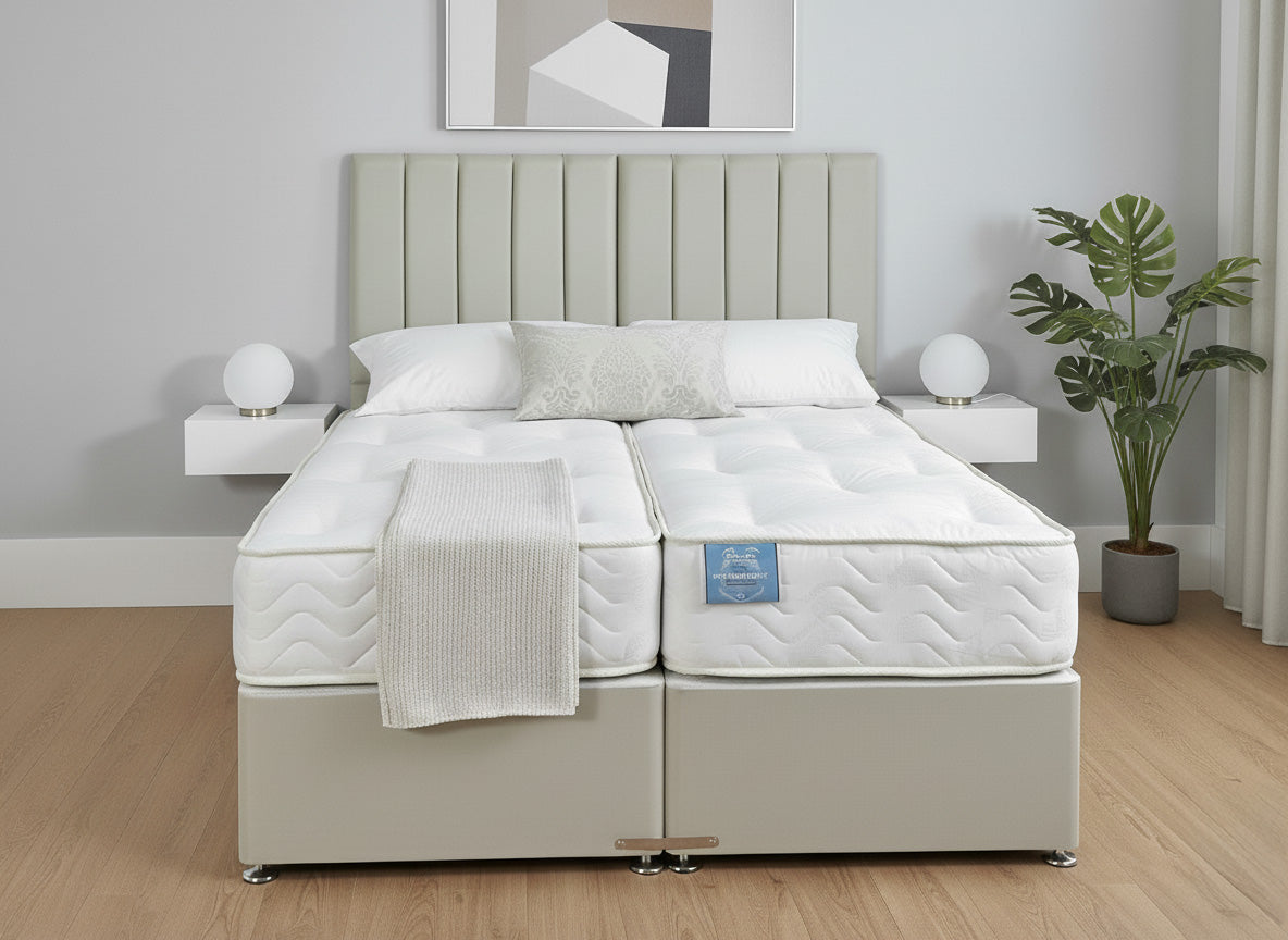 Supreme Guest Hotel Zip and Link Contract 1500 Pocket Sprung Divan Bed Set