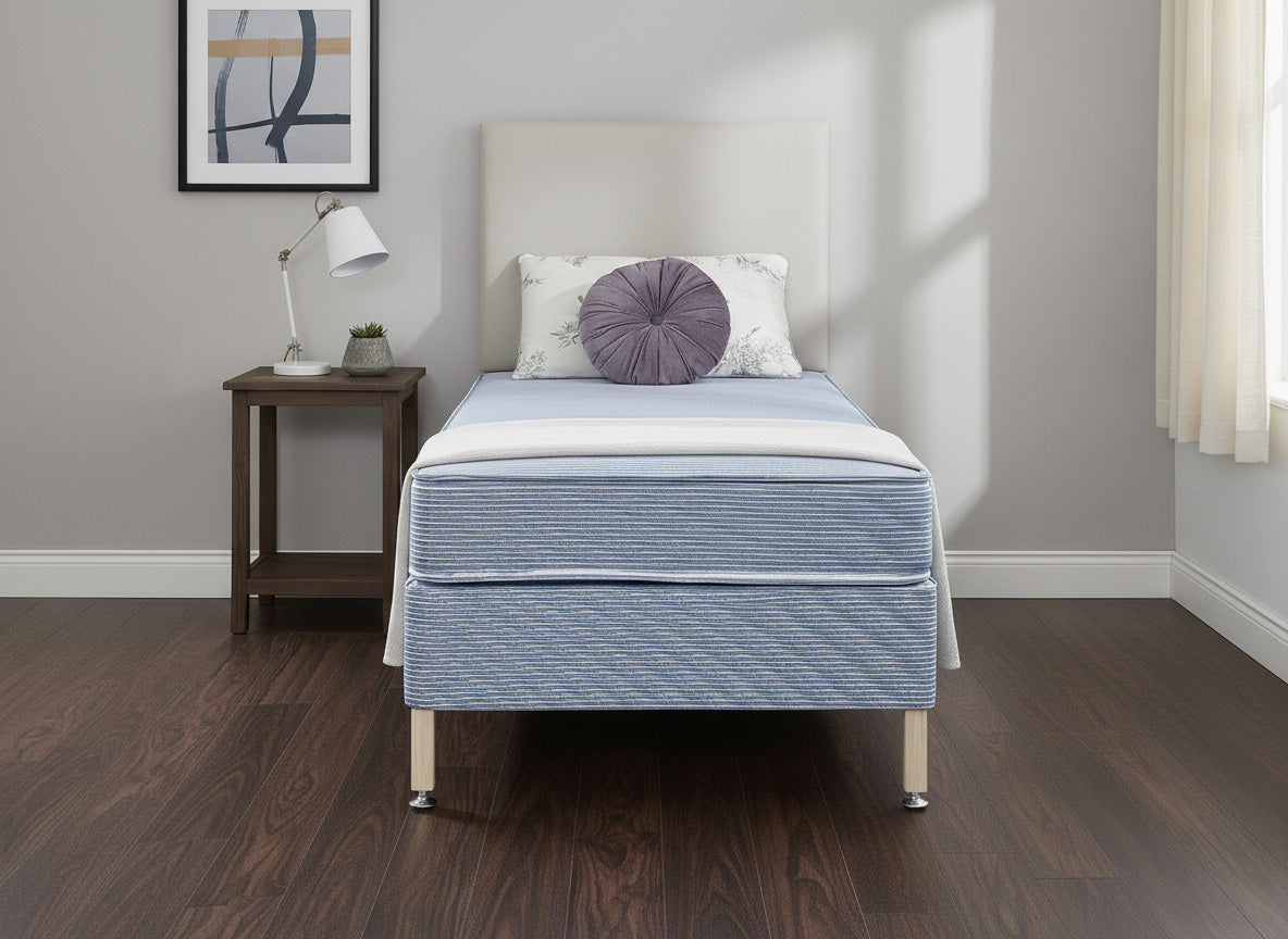 Thornley Orthopaedic Care Contract PVC Water Resistant Coil Sprung Divan Bed Set on Legs